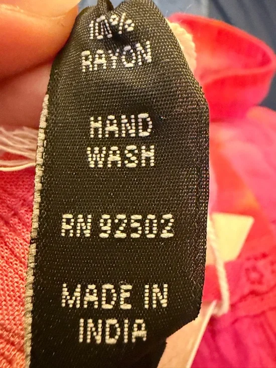 Sacred Threads Pink & Orange Tie-Dye Tiered Midi Skirt - Picture 7 of 8